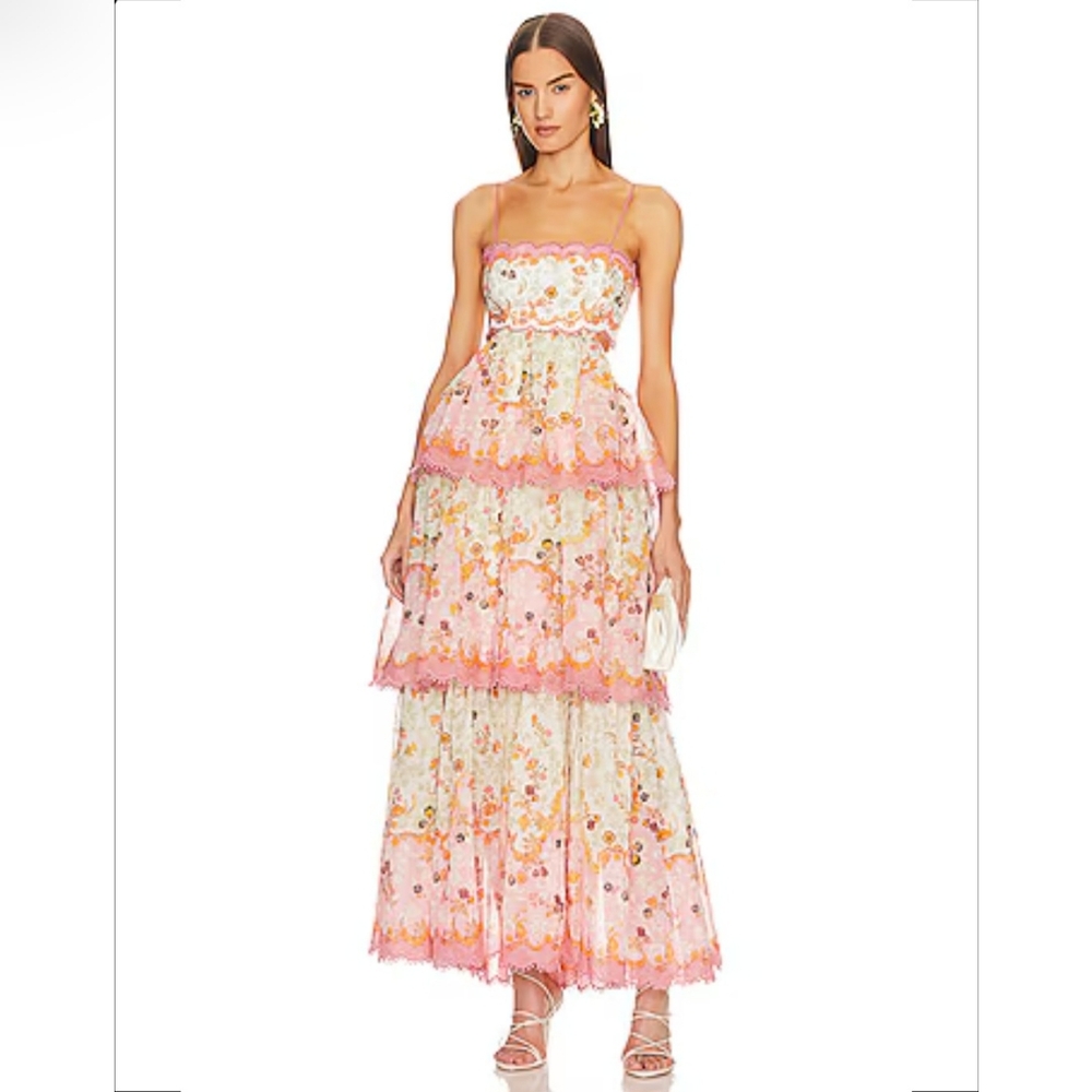 Honey Plum Floral Ruffle Maxi Dress